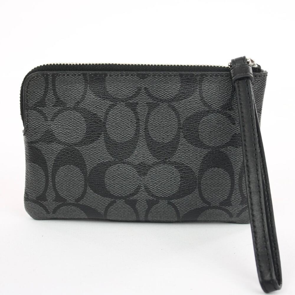 Coach Signature Canvas Corner Zip Wristlet - Picture 2 of 7